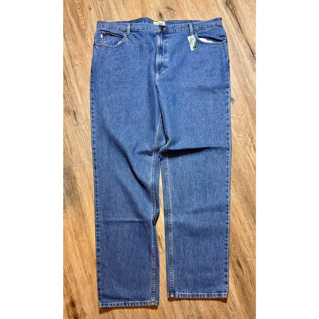 L.L.Bean Men’s Classic Fit 100% Cotton Jeans 46x36 NWT – Medium Blue Straight Leg