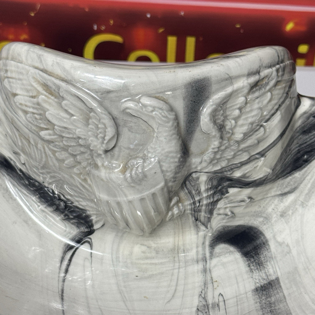 American Eagle Ceramic Ashtray 1967 USA Large Hand Painted Vintage Atlantic Mold