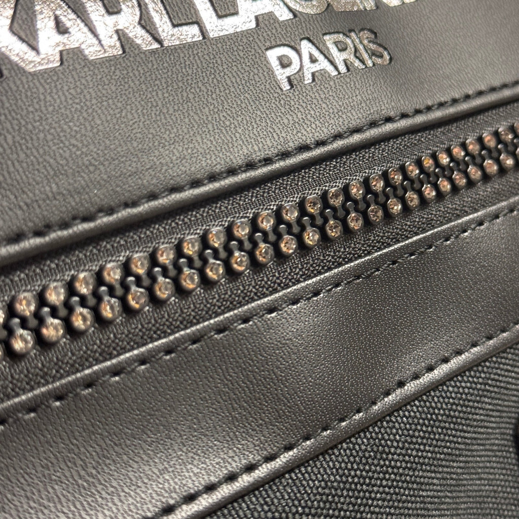 Karl Lagerfeld Paris Ikonik Rolling Weekender Duffel Carry On Luggage Black NWT