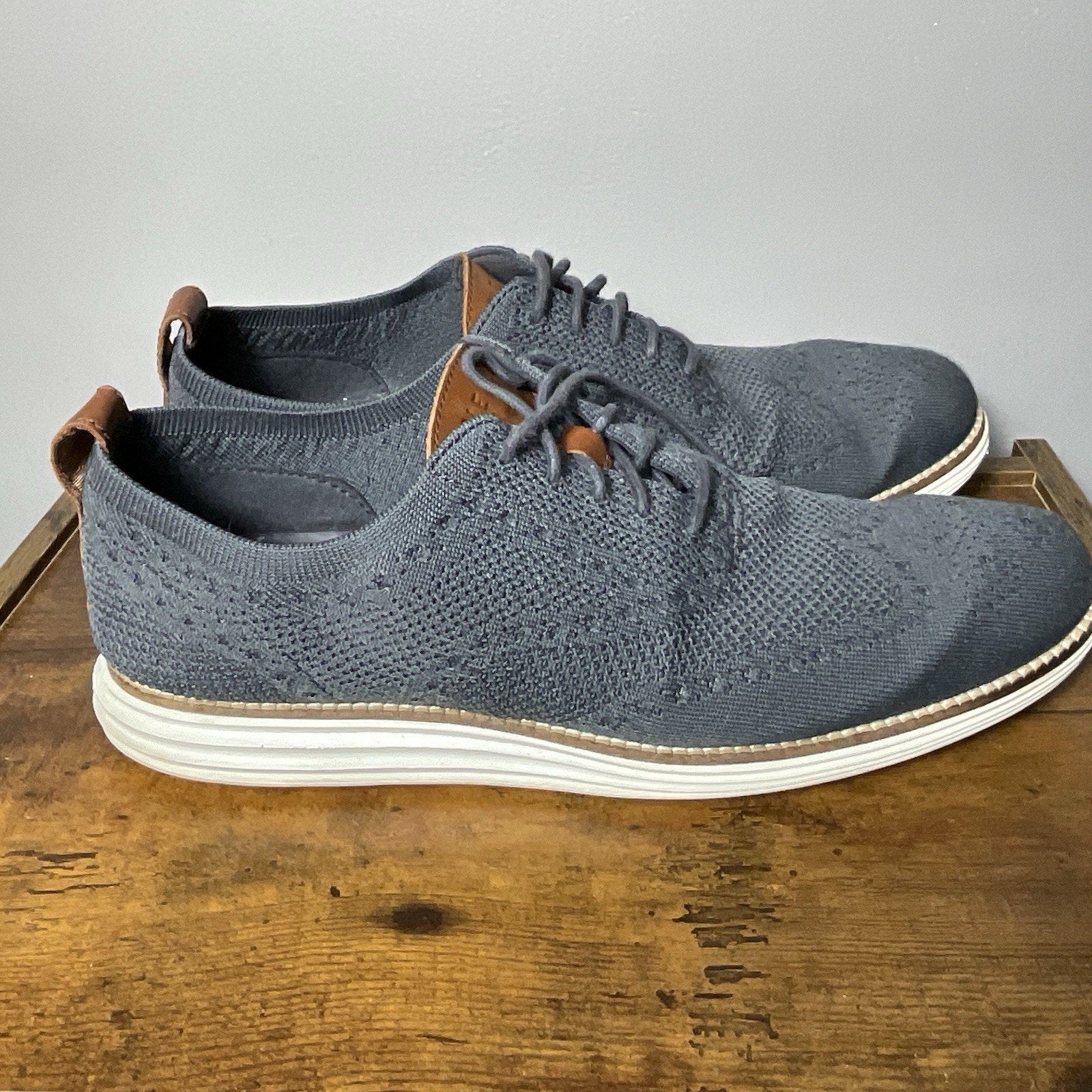 Cole Haan Original Grand Stitch Lite Men's Oxford Shoes, Magnet/Ivory, 10 M