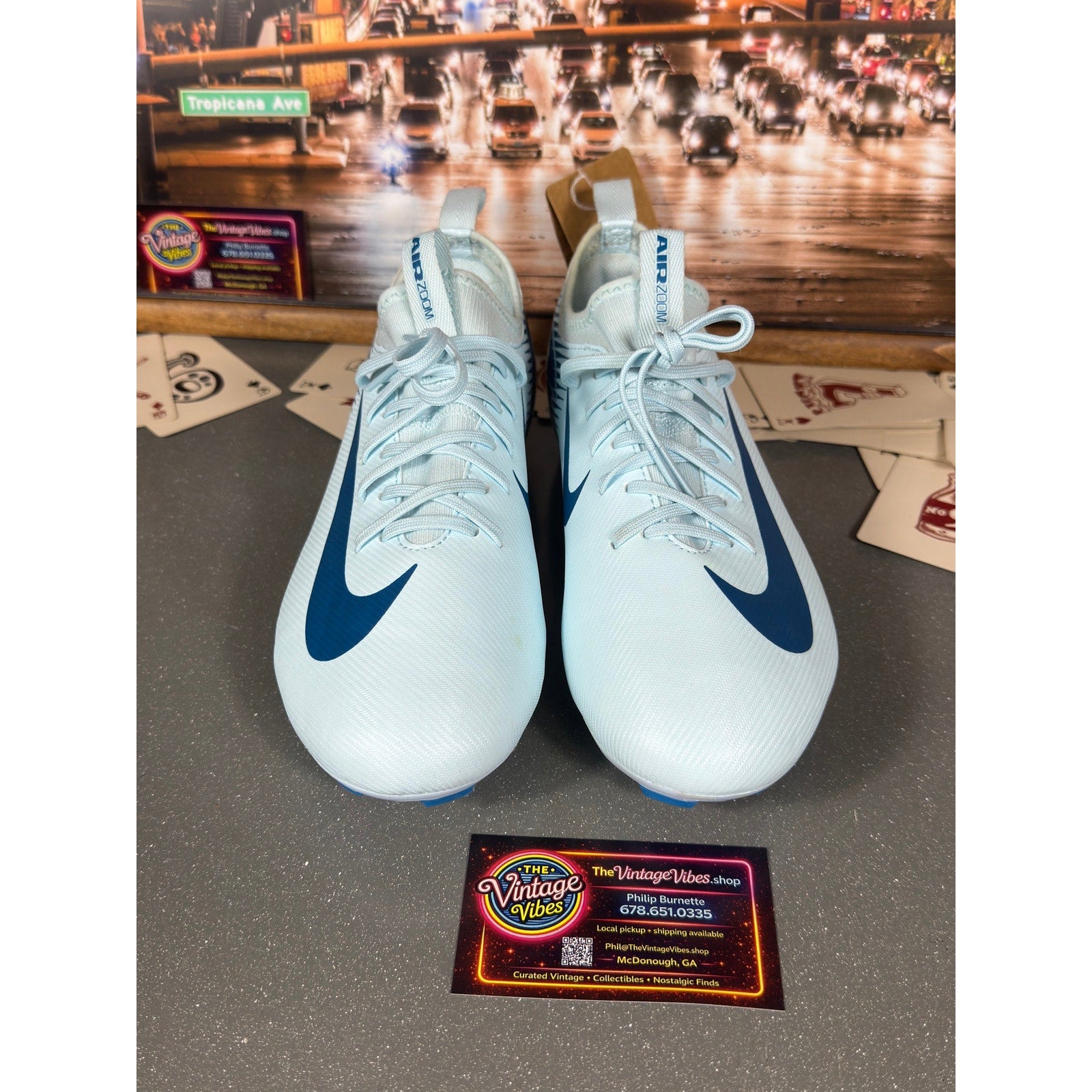 Nike Mercurial Air Zoom Soccer Cleats FQ8392-400 Men’s 5 5Y Women’s 6.5 Blue FG