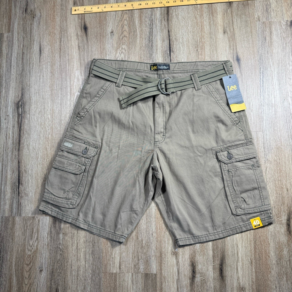 Lee Legendary Wyoming Cargo Shorts Mens 40 Gray NWT Utility Workwear Belted