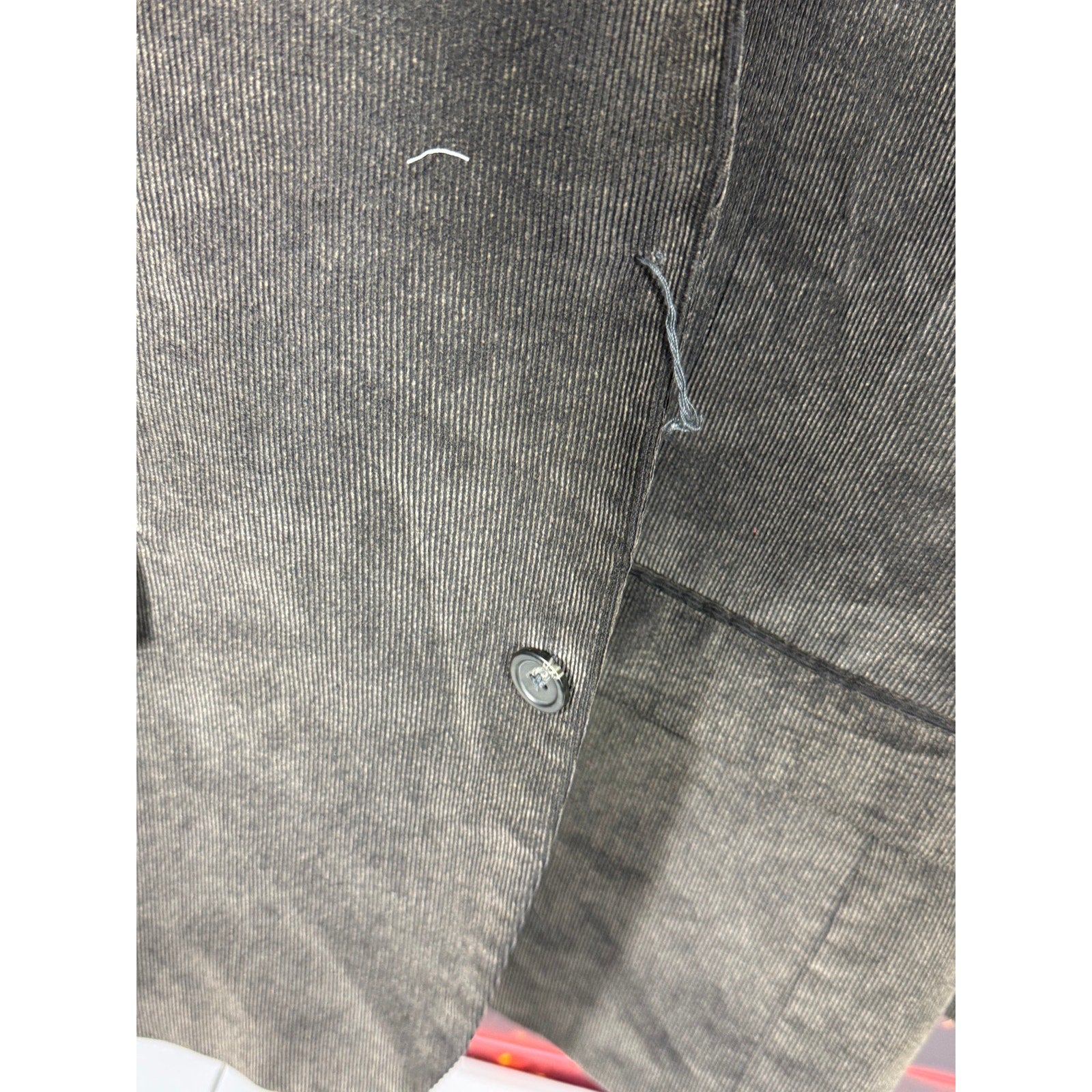 CHAPS Est. 1978 Gray Corduroy Sport Coat Blazer Mens 46R Elbow Patch Preppy Ivy