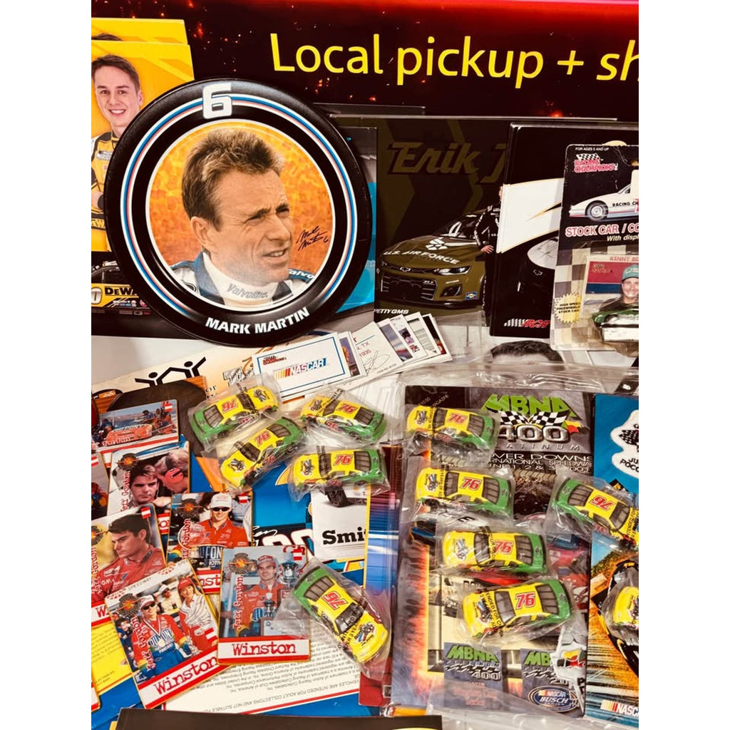 Vintage NASCAR Memorabilia Collection Lot Jeff Gordon Mark Martin Daytona Diecast Programs Pins Patc