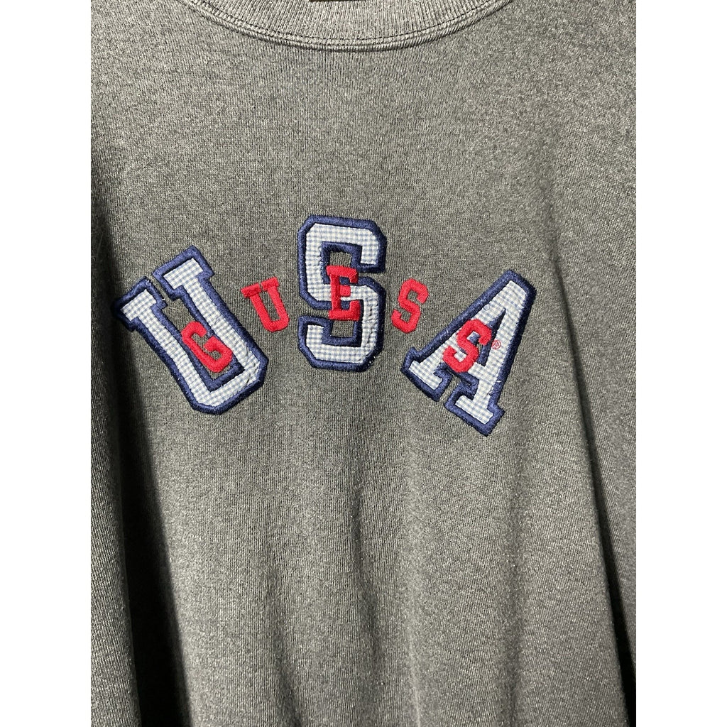 Vintage 1990s USA Guess Georges Marciano Embroidered USA Crewneck Sweatshirt XL