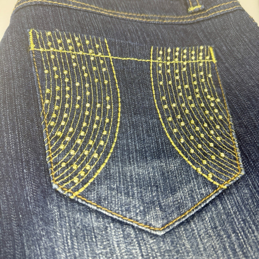 Southpole Studded Pocket Flare Bootcut Jeans Womens Size 11 Y2K Dark Wash