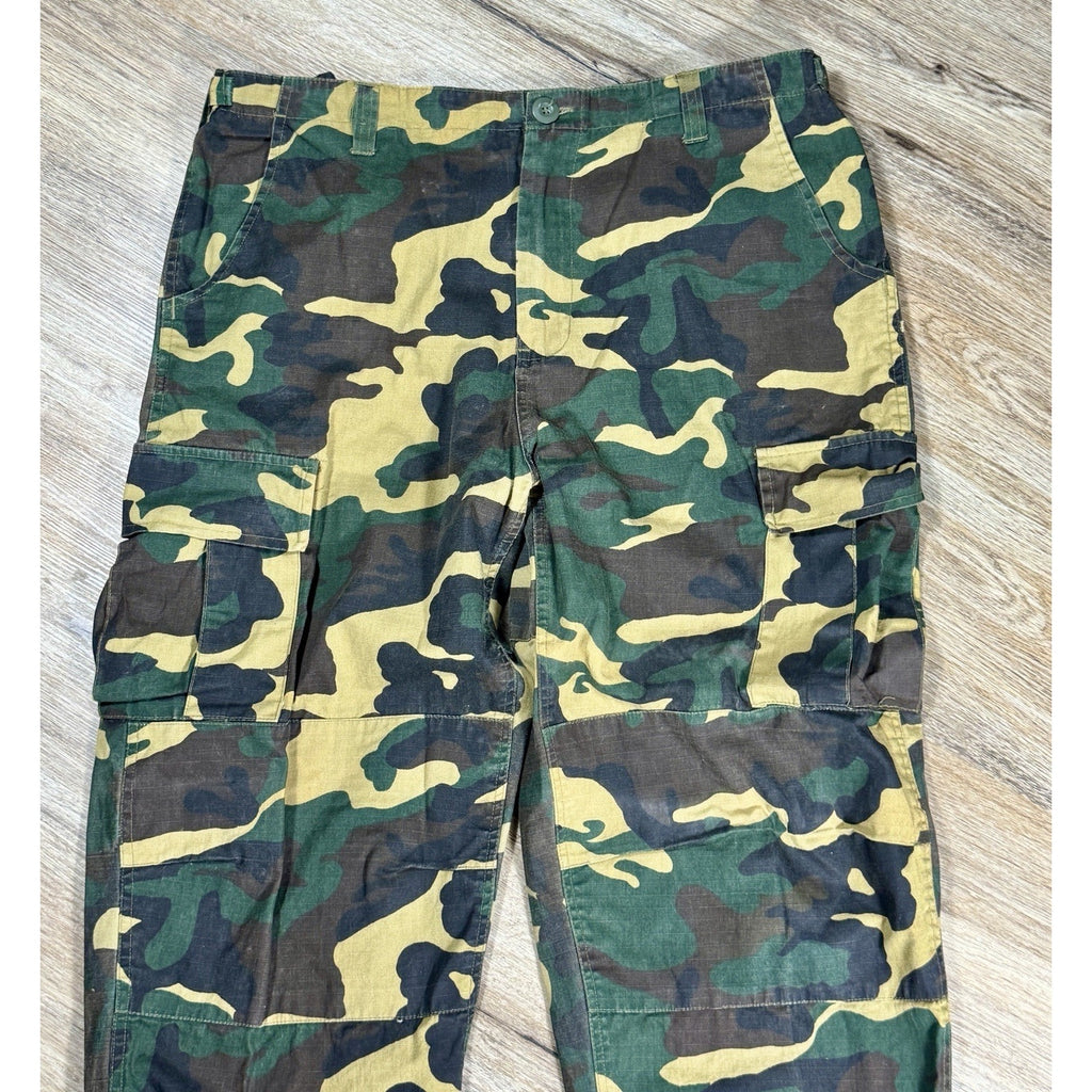 Vtg Sports Afield Woodland Camo Cargo Pants Men's L-XL 36x27 Tactical Hunting