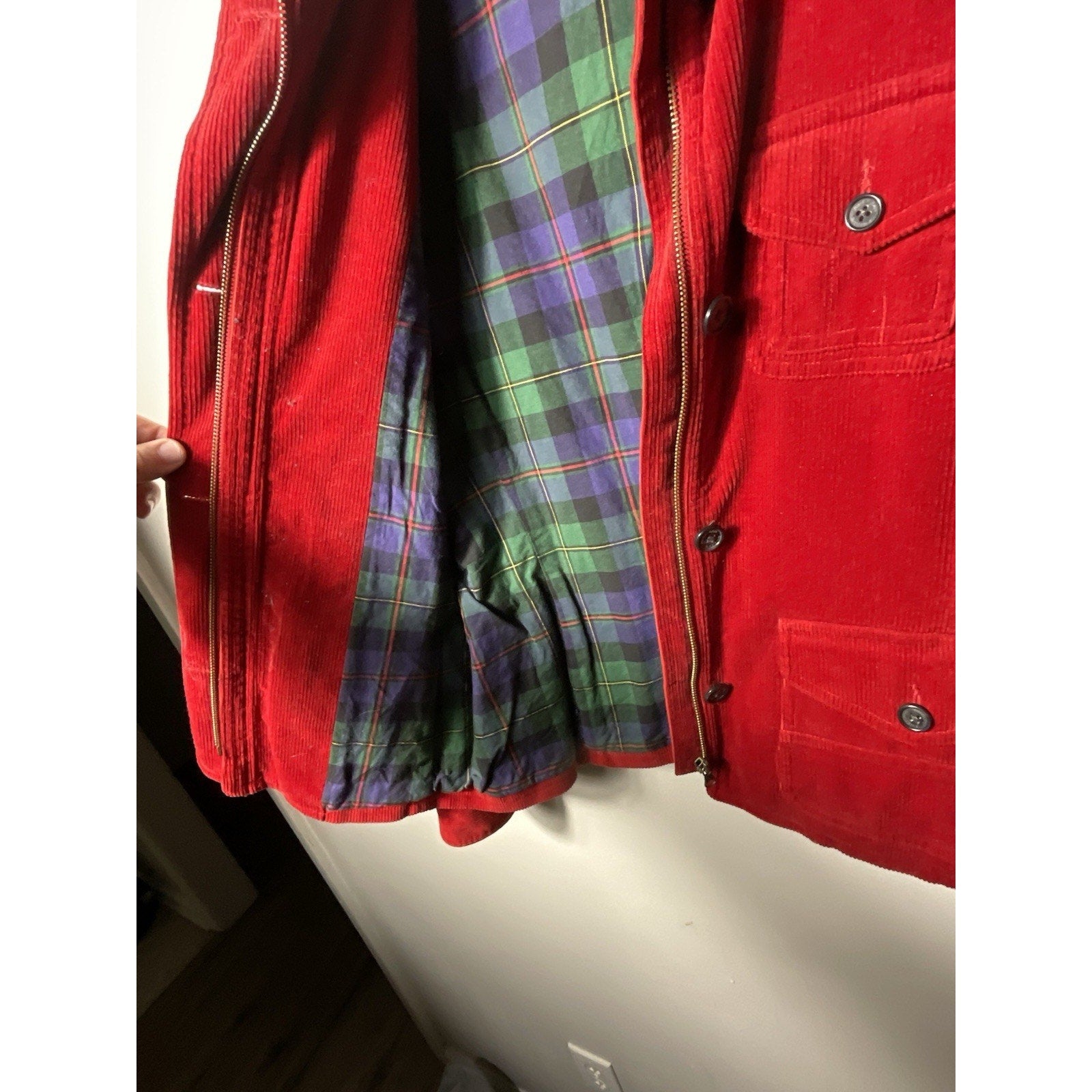 American Living Single Breasted Corduroy Jacket Women's Size M Rust Orange