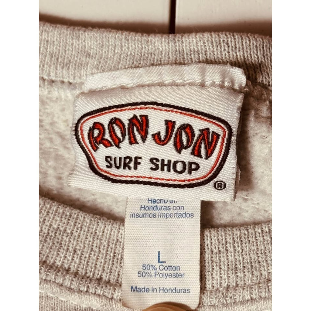 Vintage Ron Jon Surf Shop Panama City Beach Crewneck Sweatshirt Large Gray Surf