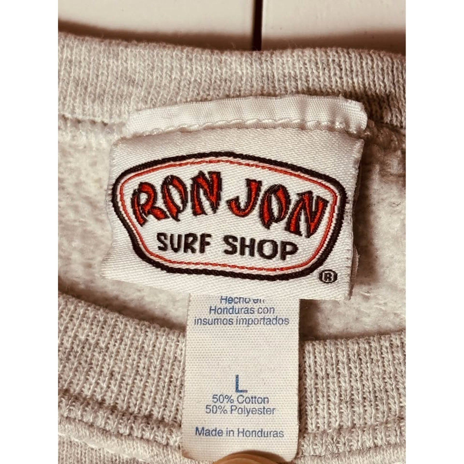 Vintage Ron Jon Surf Shop Panama City Beach Crewneck Sweatshirt Large Gray Surf