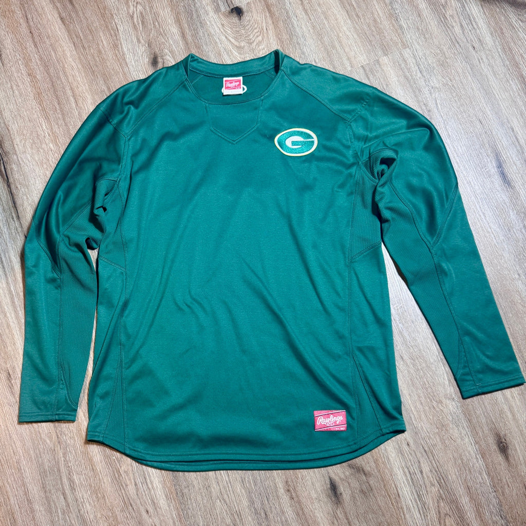 Rawlings Green Bay Packers Sideline Performance Long Sleeve Shirt Men’s L NFL