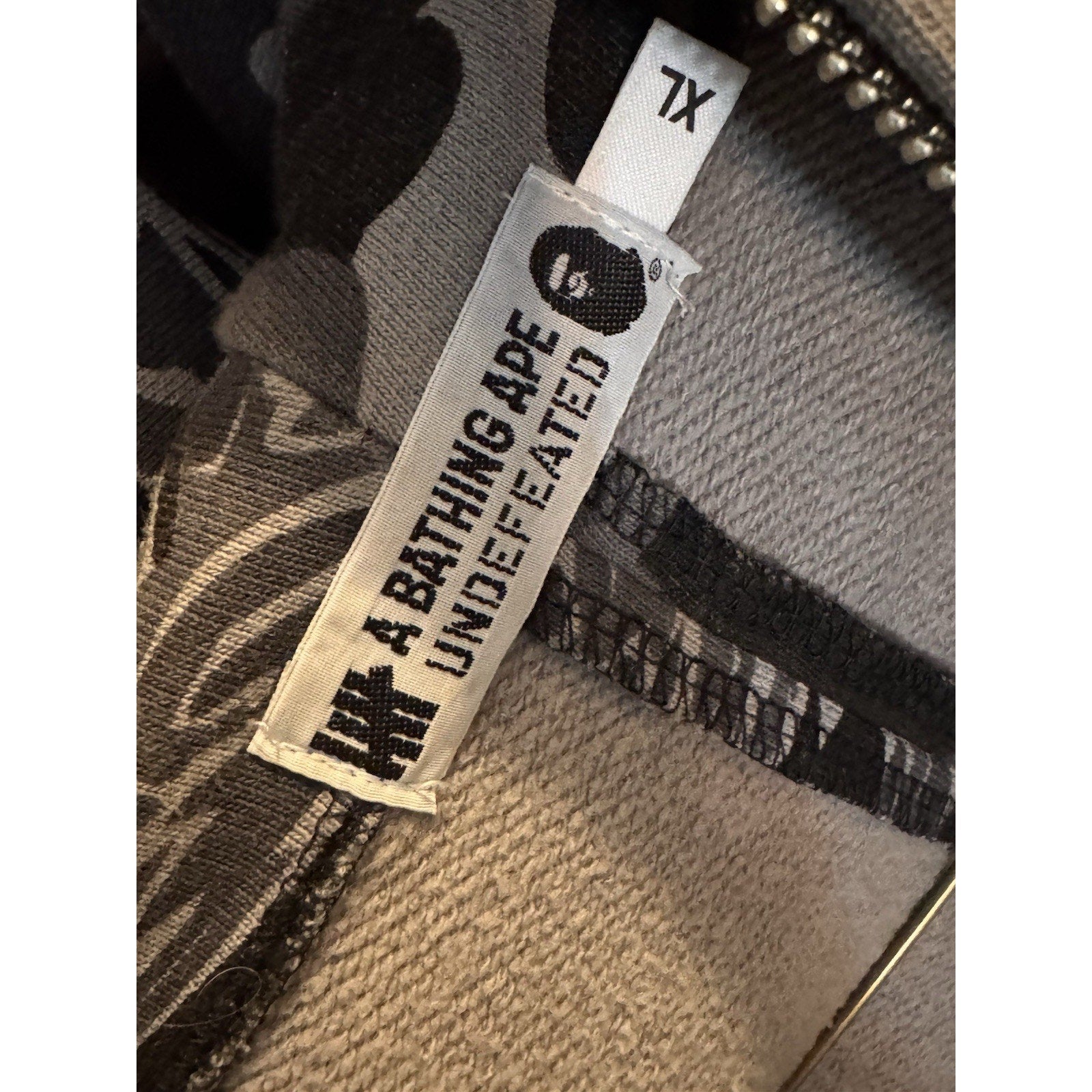 BAPE x Undefeated Tiger Shark Split Camo Full Zip Hoodie Japan XL Rare HTF Y2K