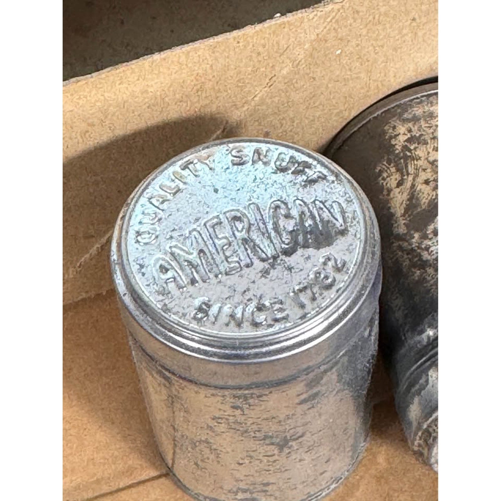 Vintage Mid Century American Snuff Tin Since 1782 Metal Tobacciana Storage Decor