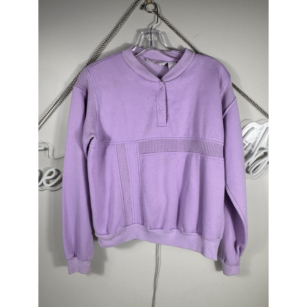 Rare Vtg 80s 90s Goolagong Purple Henley Sweatshirt Pullover Womens L Taiwan HTF
