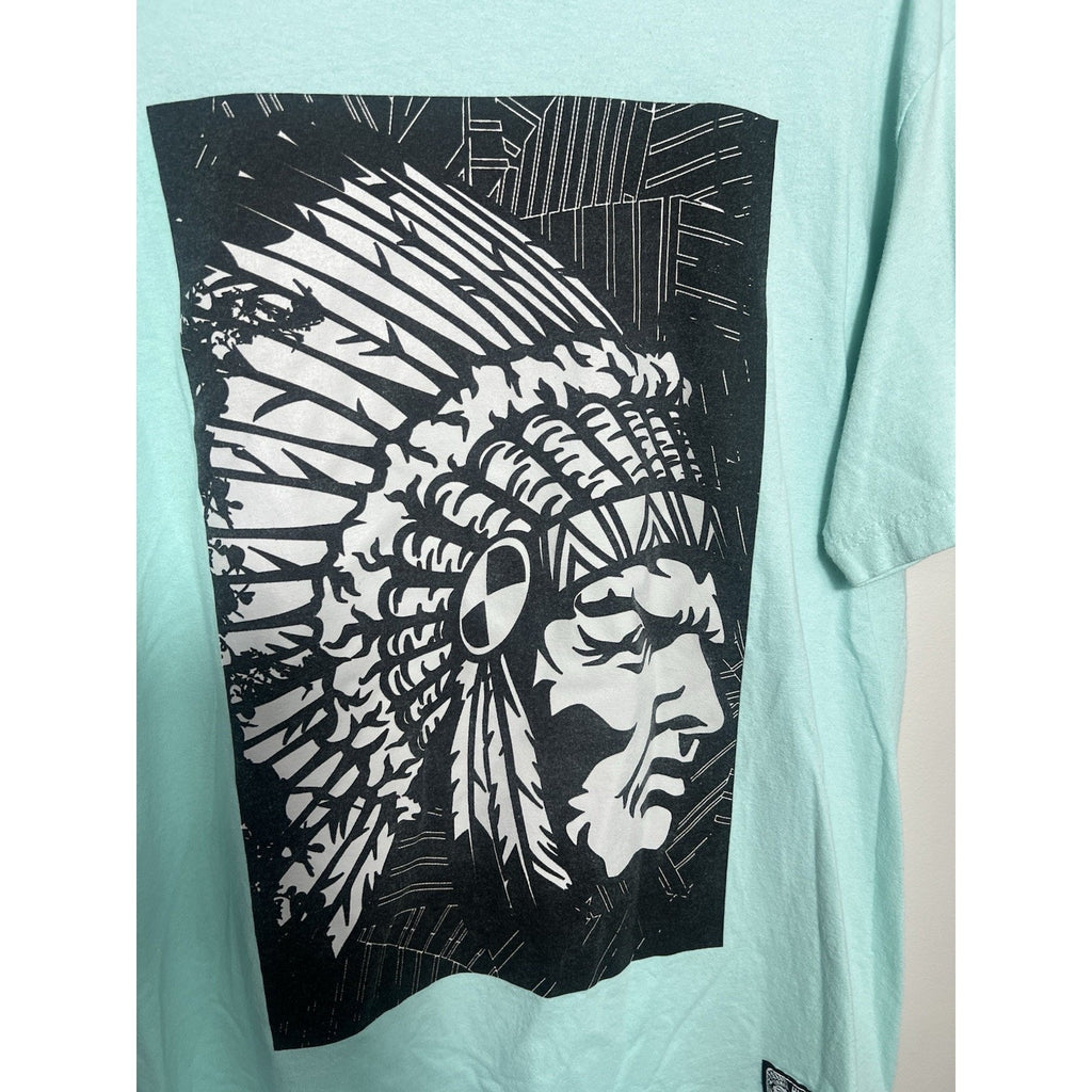 Hustle Gang Trap Uniform Sporting Goods Distressed Indian Chief T Shirt Size L