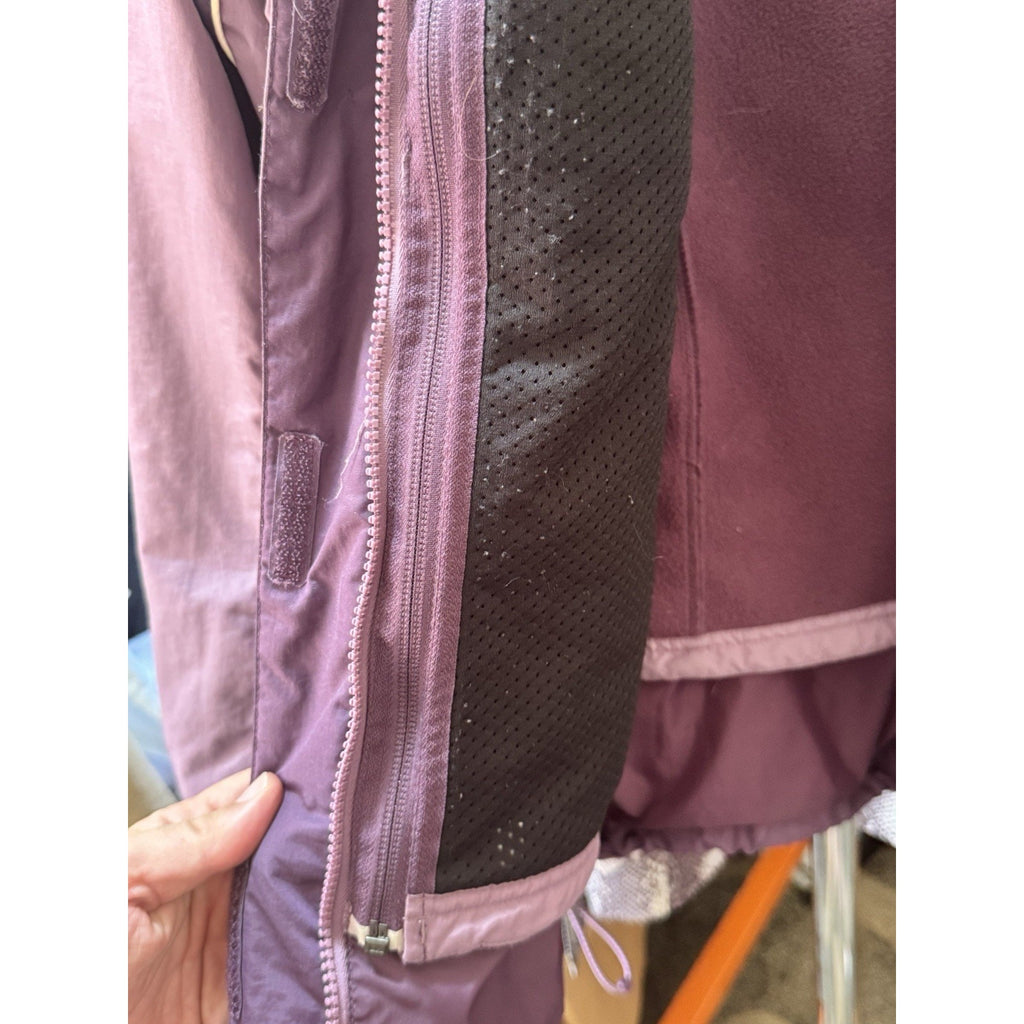 Vtg LL Bean Jacket Womens Petite Medium Purple Warm Up Fleece Lined Ski Snow M
