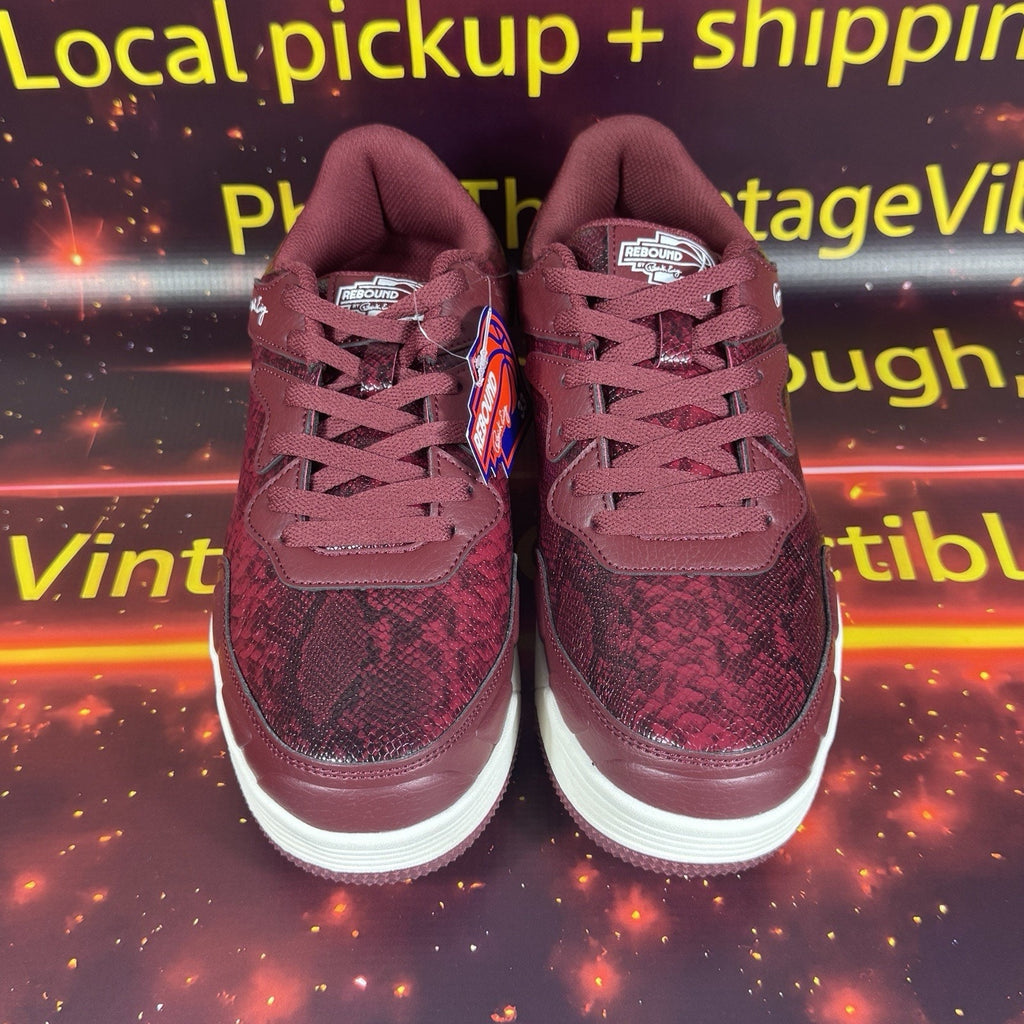 Patrick Ewing Rebound Backcourt Snake Burgundy Sneakers Shoes 1RMSN06-117 8.5