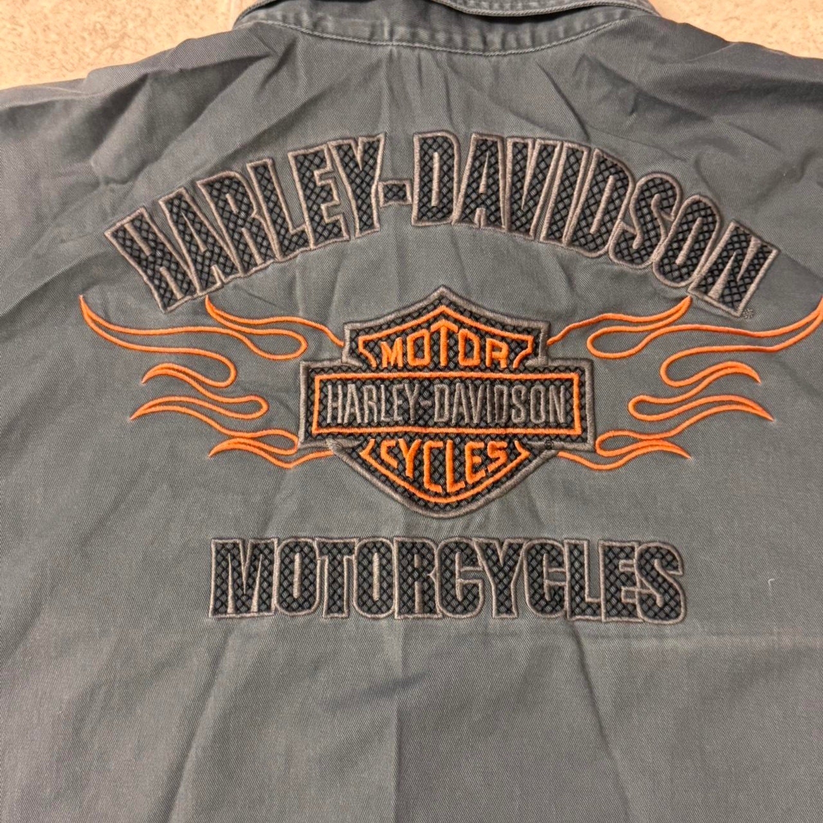 Harley davidson motorcycles short sleeve button