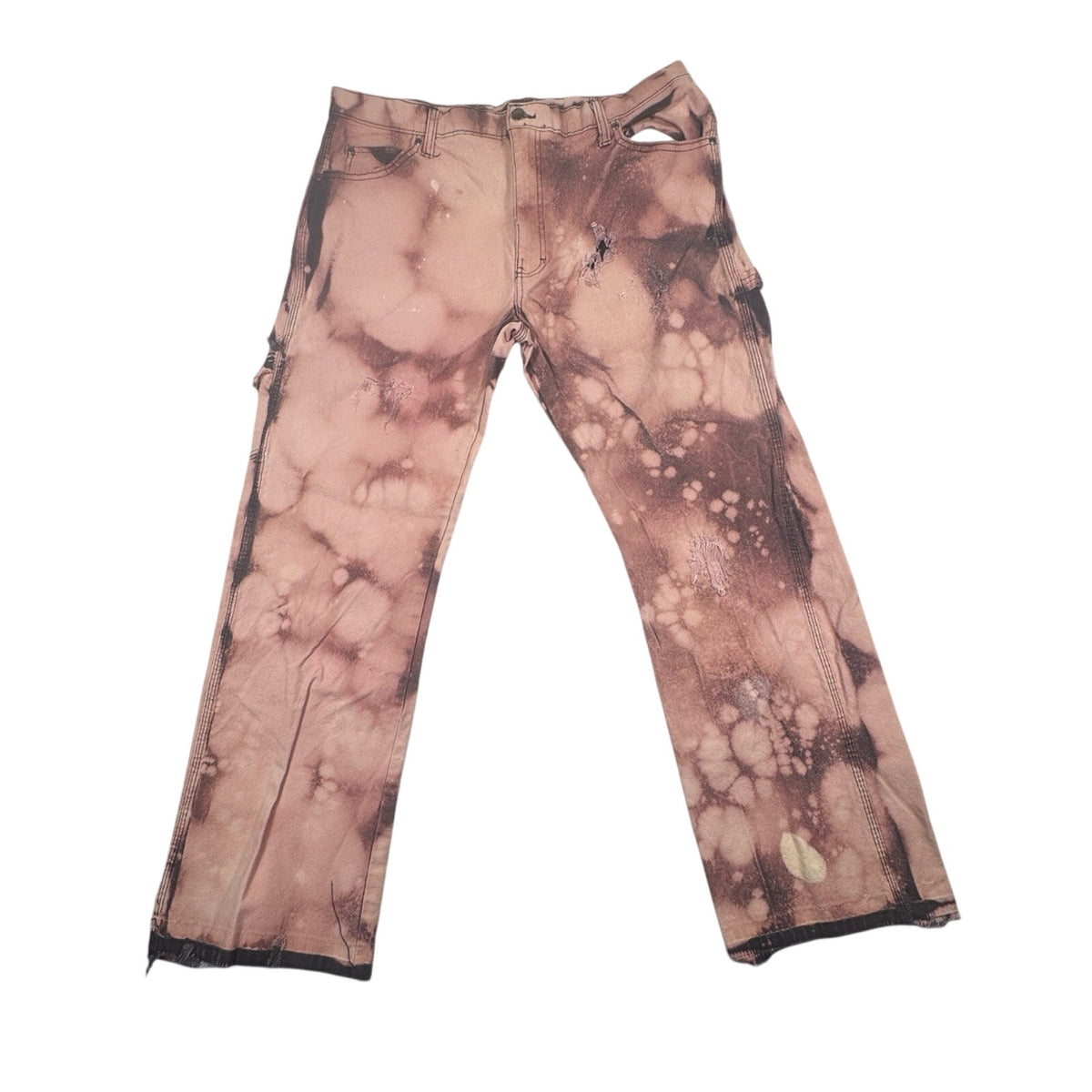 Dickies Carpenter Pants Men 36x30 Custom Bleach Distressed Grunge Workwear Pink