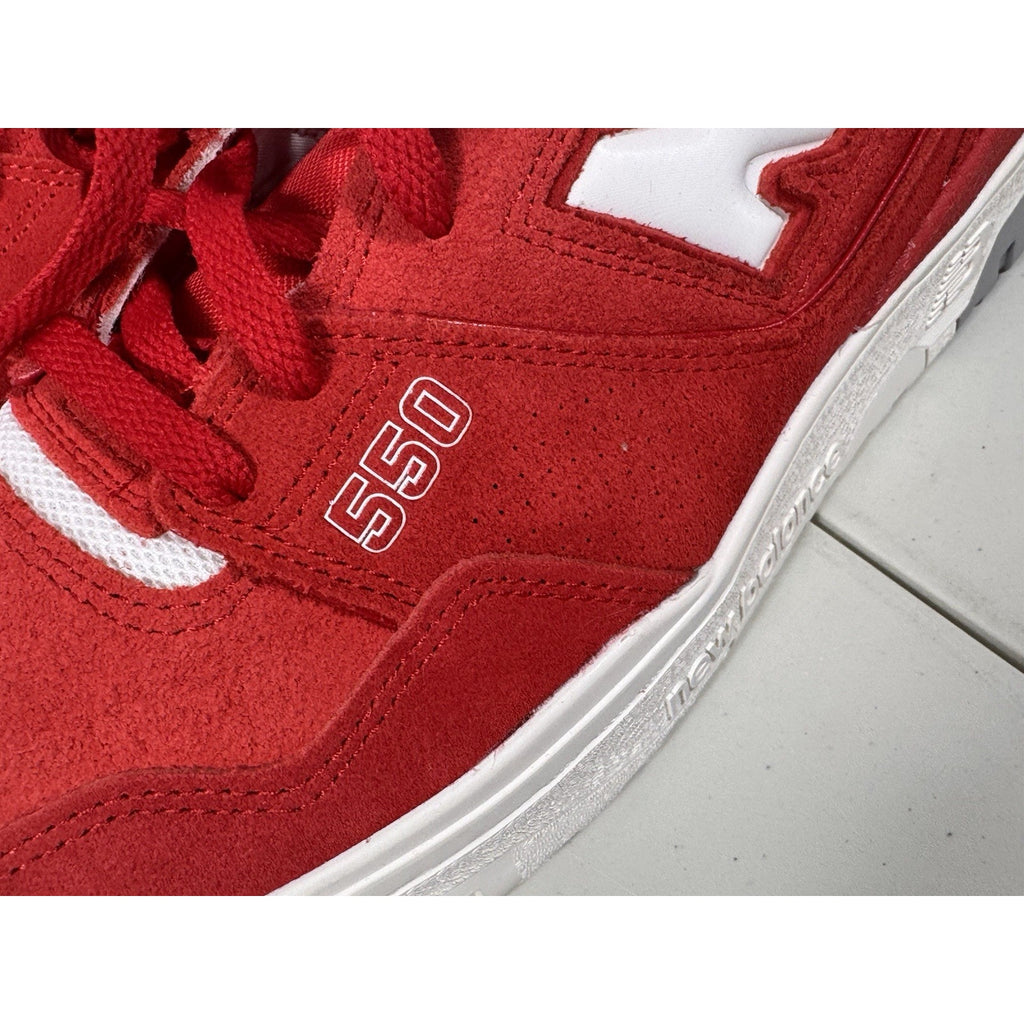 New Balance 550 Suede Team Red BB550VND Men’s 11.5 Retro Low Basketball Sneaker