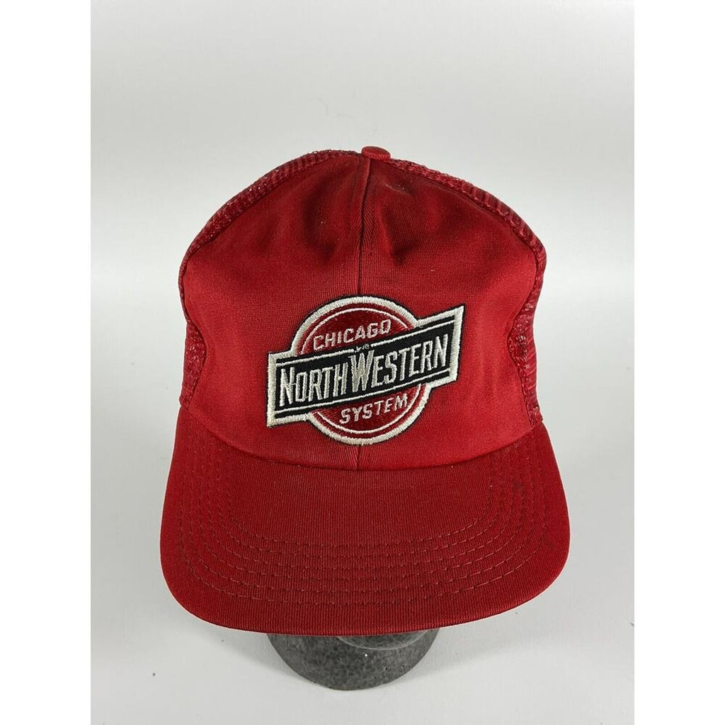 Vintage Chicago And Northwestern Train System Cobra Cap Trucker Hat Cap Snapback