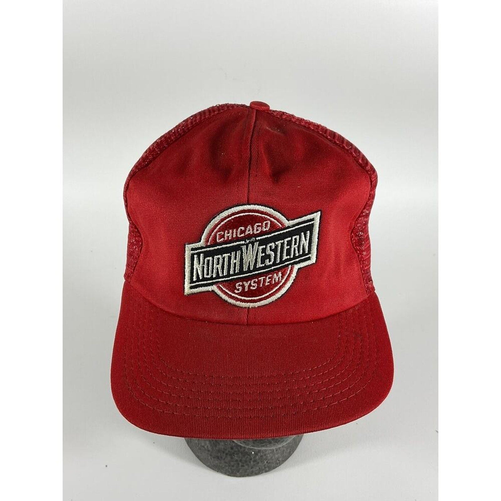 Vintage Chicago And Northwestern Train System Cobra Cap Trucker Hat Cap Snapback