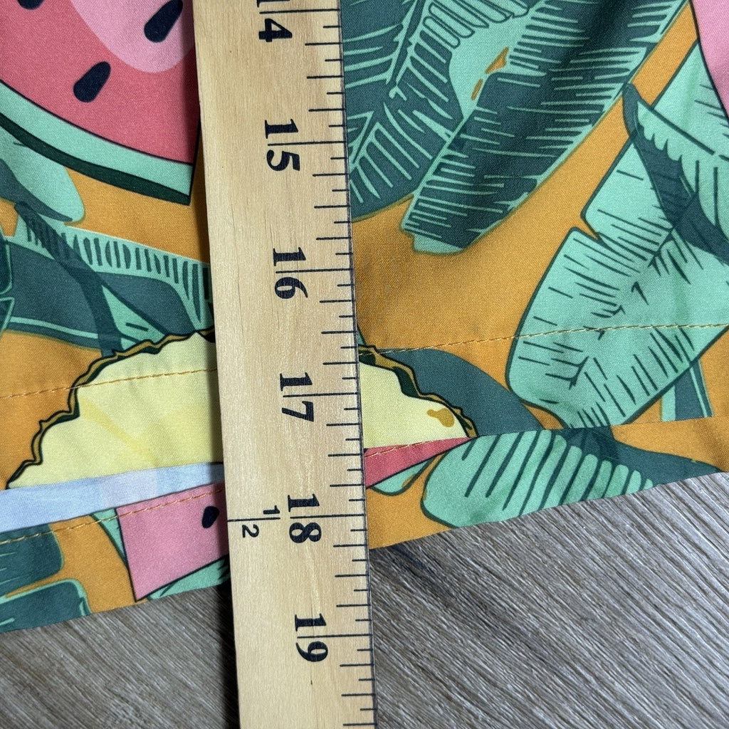 VTG Beach Bros Tropical Pineapple & Watermelon Lined Swim Trunks Size L Large