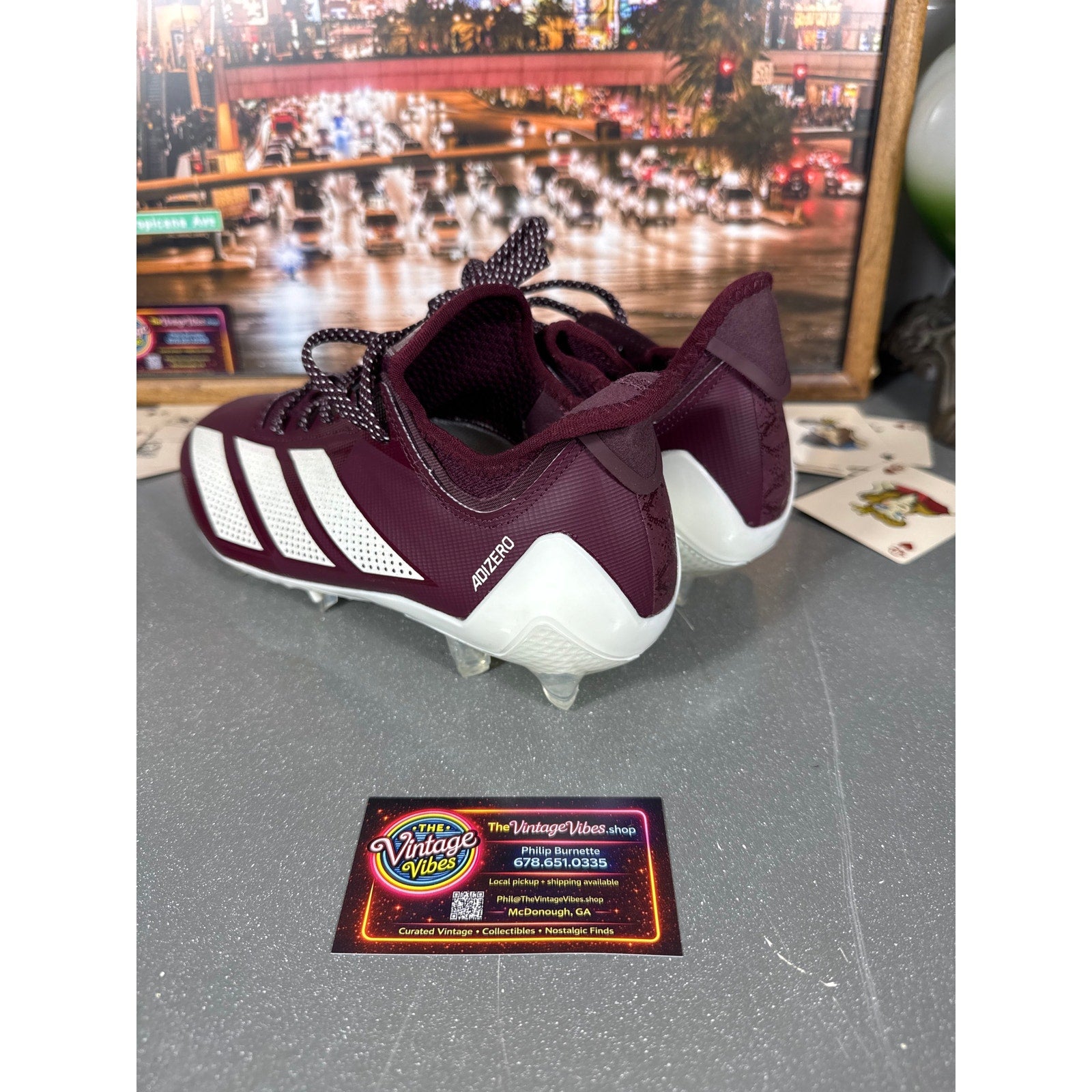 Adidas Adizero Electric.1 Football Cleats Burgundy White IF4196 Men’s 7.5 New