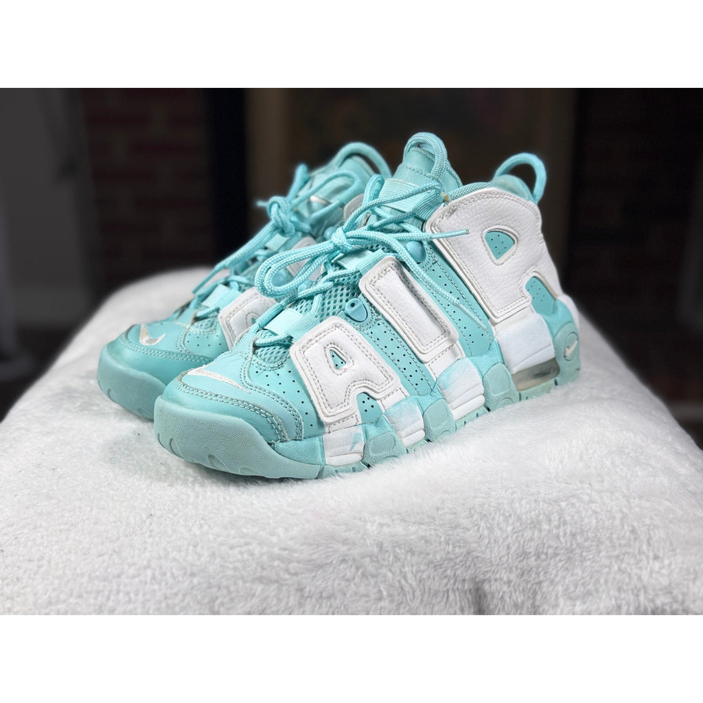 Nike Air More Uptempo GS Island Green White 415082-300 Youth 5Y / Women’s 6.5