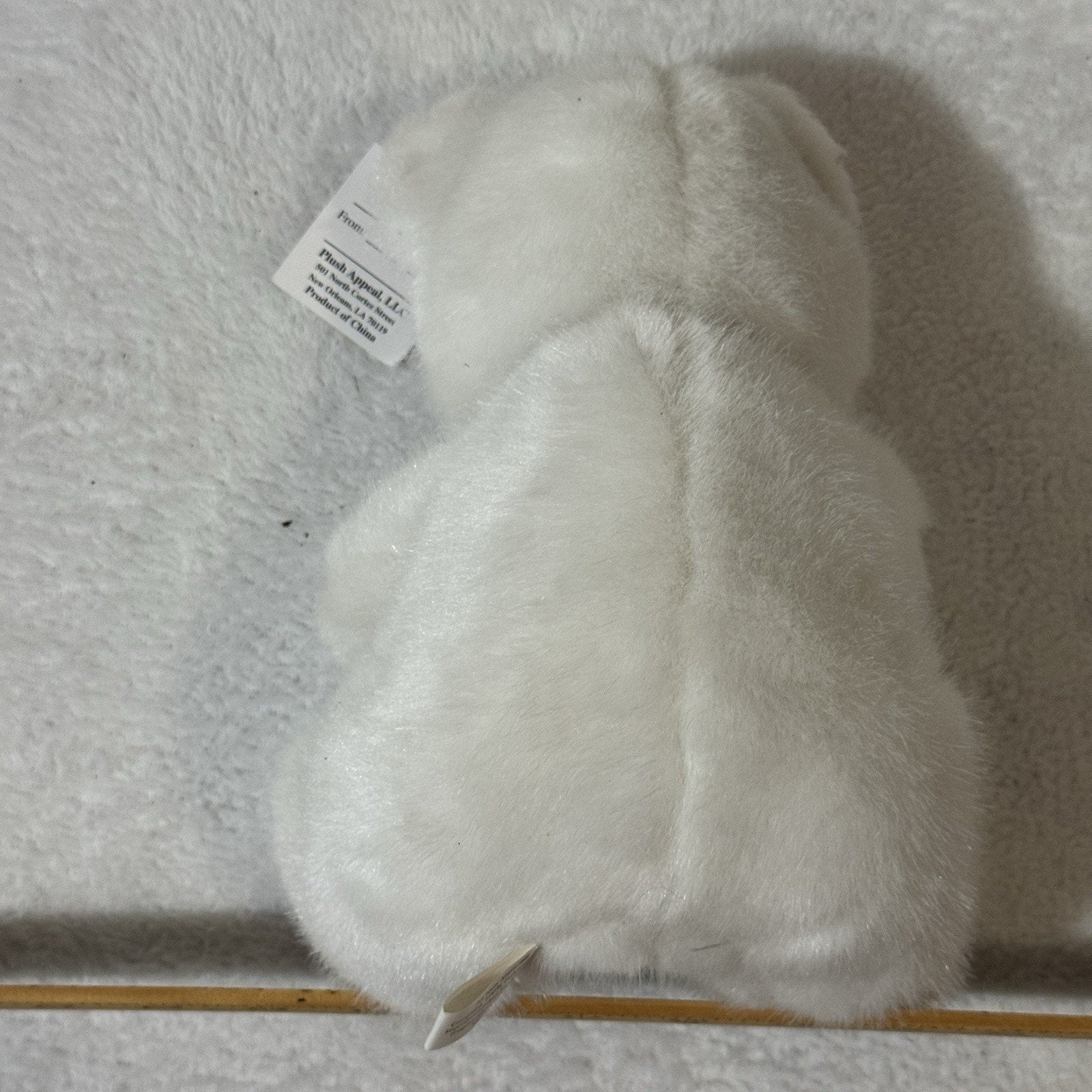 Plush Appeal Valentine Angel Bear Plush Doll White Faux Fur Red Heart Blue Eyes