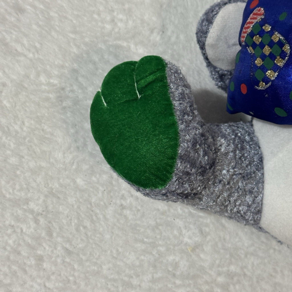 K&K Games Christmas Mouse Plush Gray Red Green Holiday Stuffed Animal Blue Scarf