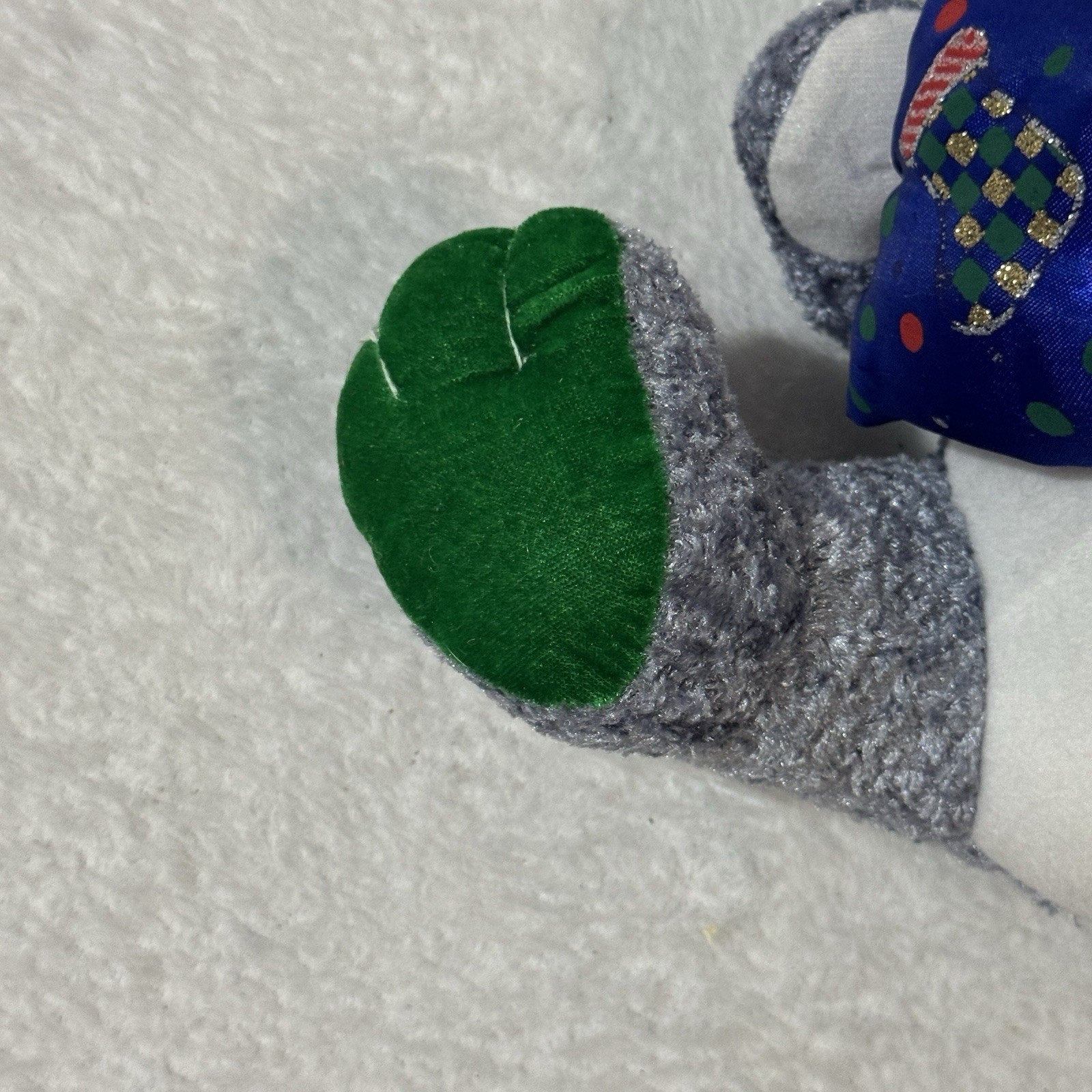 K&K Games Christmas Mouse Plush Gray Red Green Holiday Stuffed Animal Blue Scarf