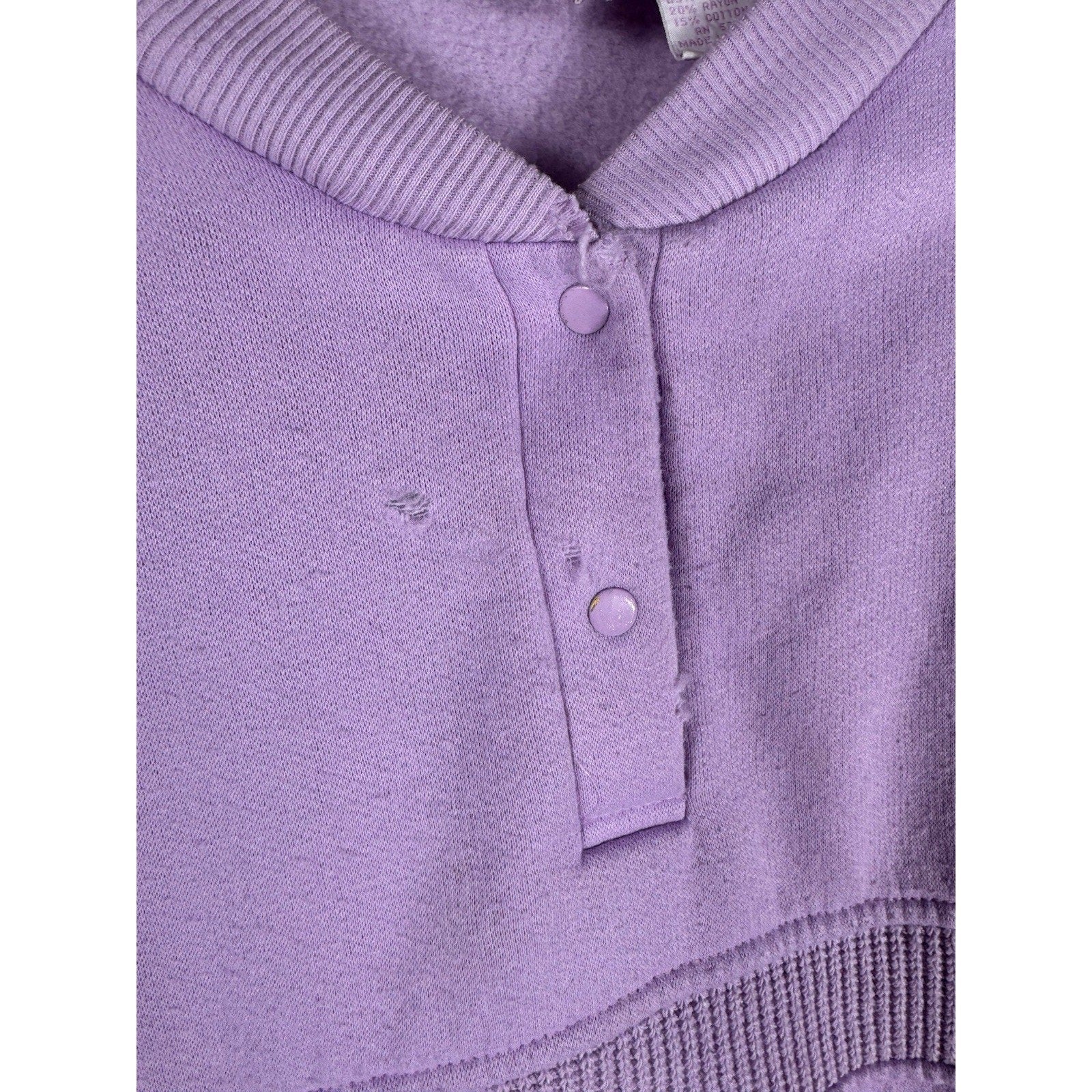 Rare Vtg 80s 90s Goolagong Purple Henley Sweatshirt Pullover Womens L Taiwan HTF