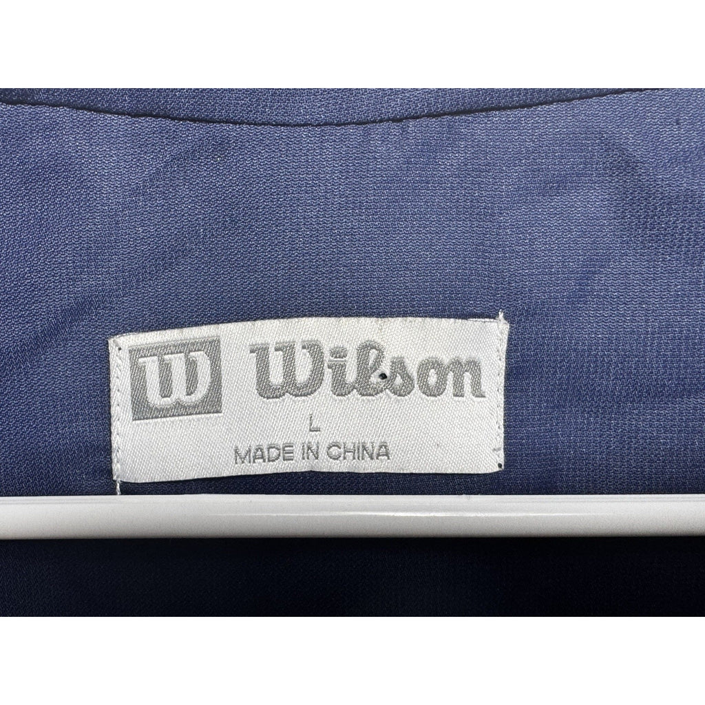 Vtg Wilson Lightweight Windbreaker Jacket Navy Blue Plaid Lined Full Zip Size L