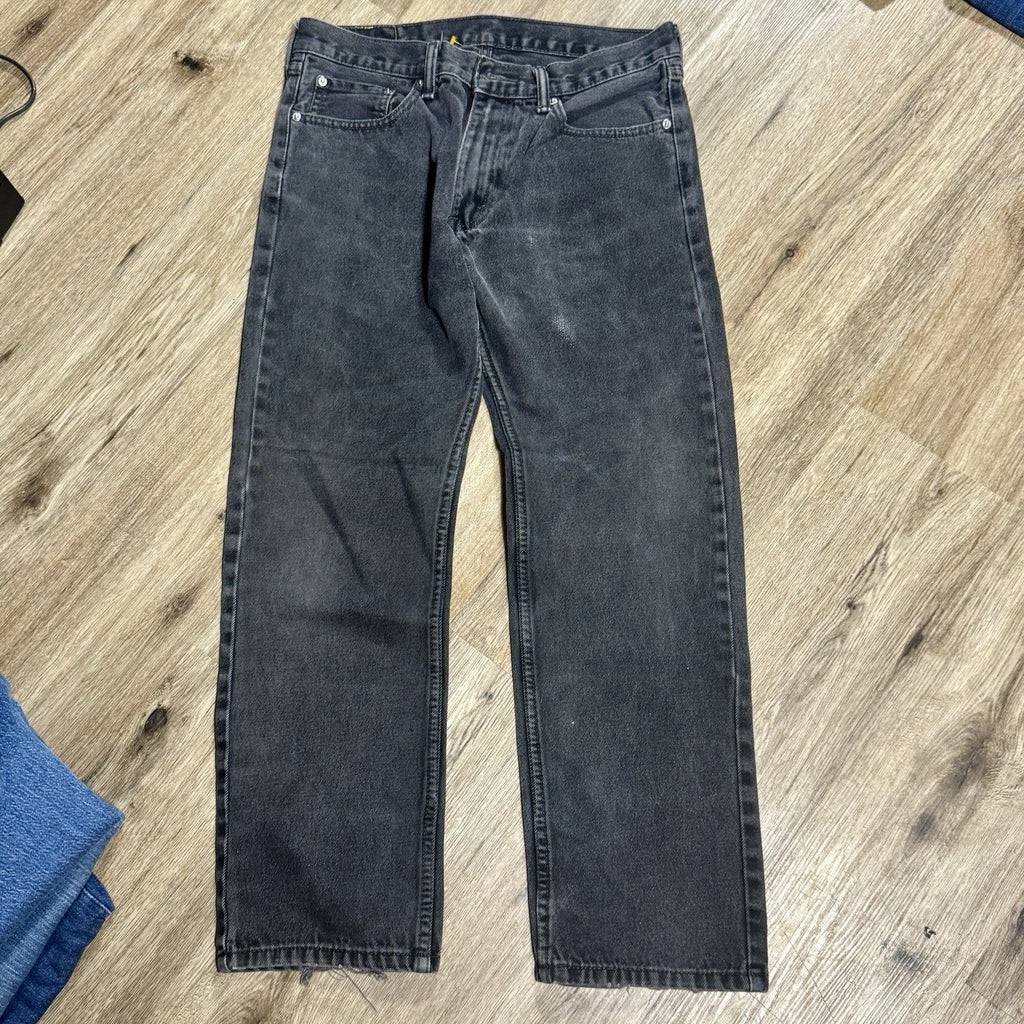 Levi's 505 Regular Fit Jeans Mens 32x29 Gray Black Straight Leg Denim VTG Y2K