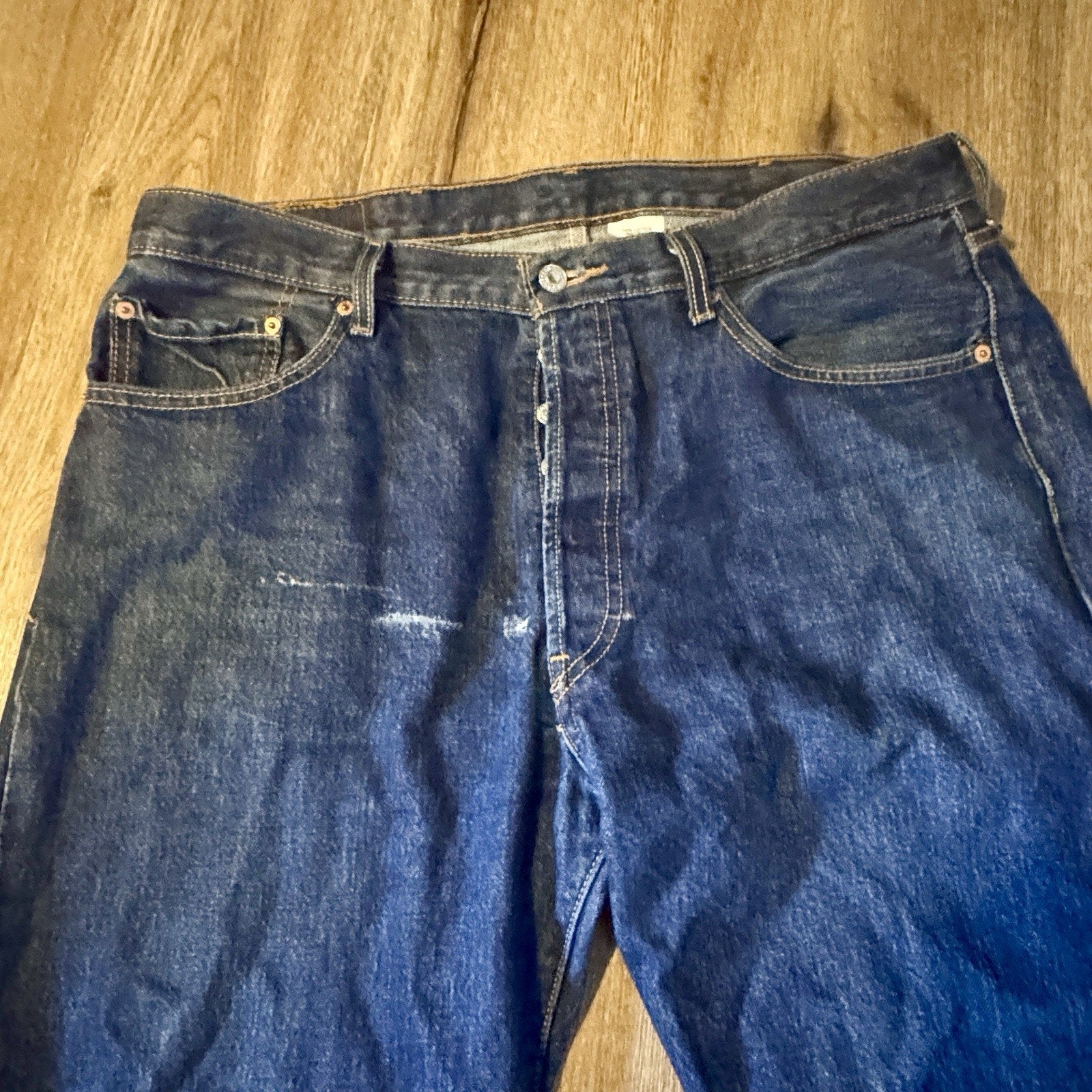 Vtg Men’s Levis 501 Denim Blue Jeans 2007 38x30 Dark Rinse Indigo Button Fly Y2K