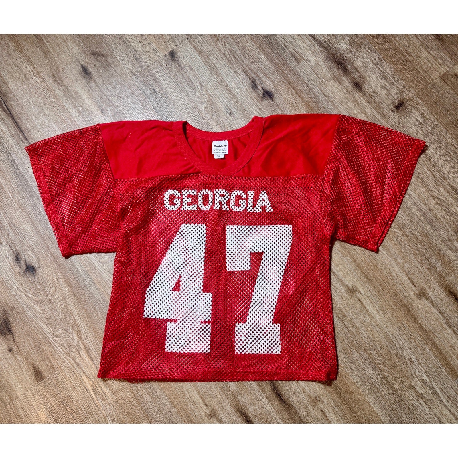 Vintage Georgia Bulldogs #47 Riddell Football Practice Jersey Adult S/M Red UGA