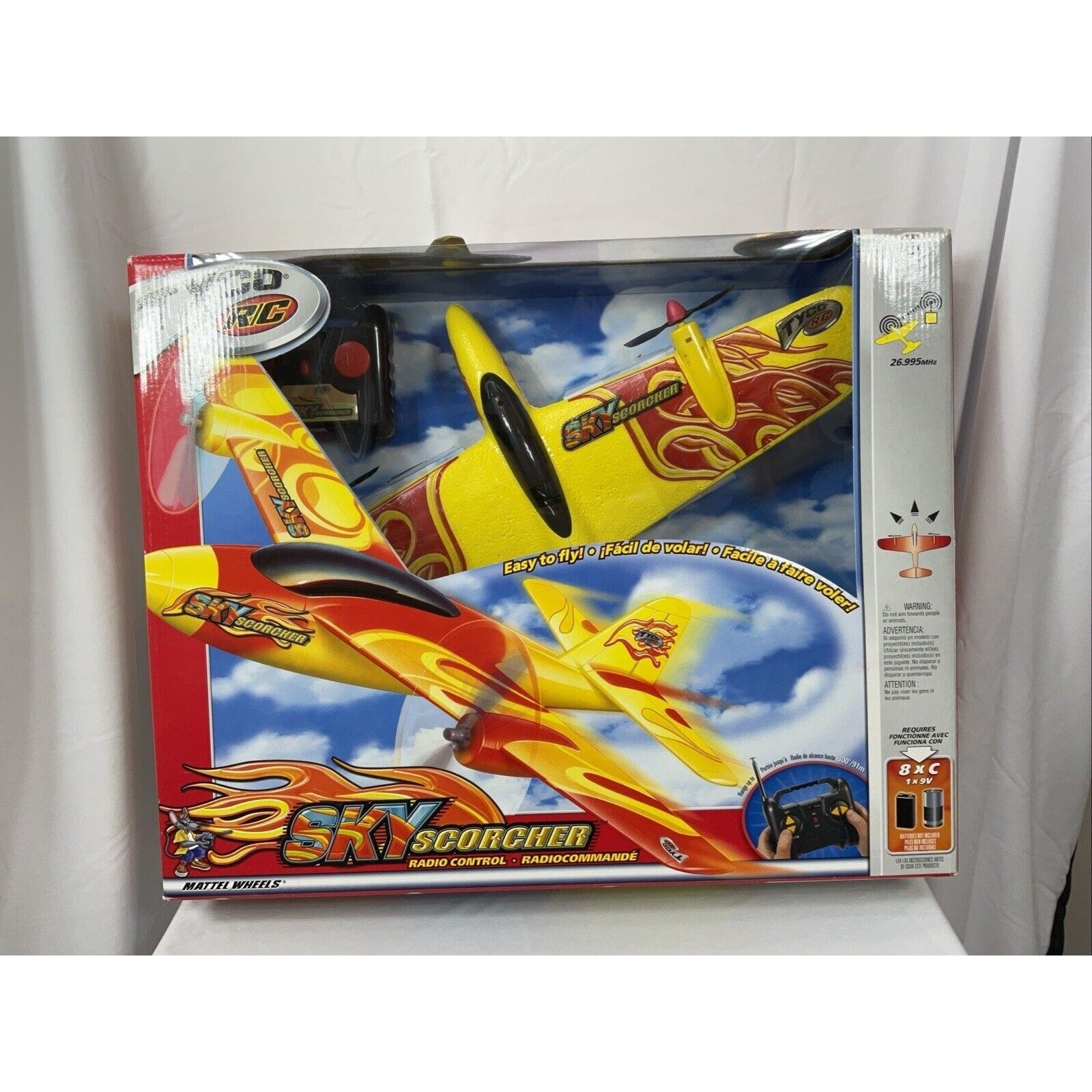Mattel TYCO RC Remote Control Vintage Sky Scorcher Yellow/Red Aircraft Plane