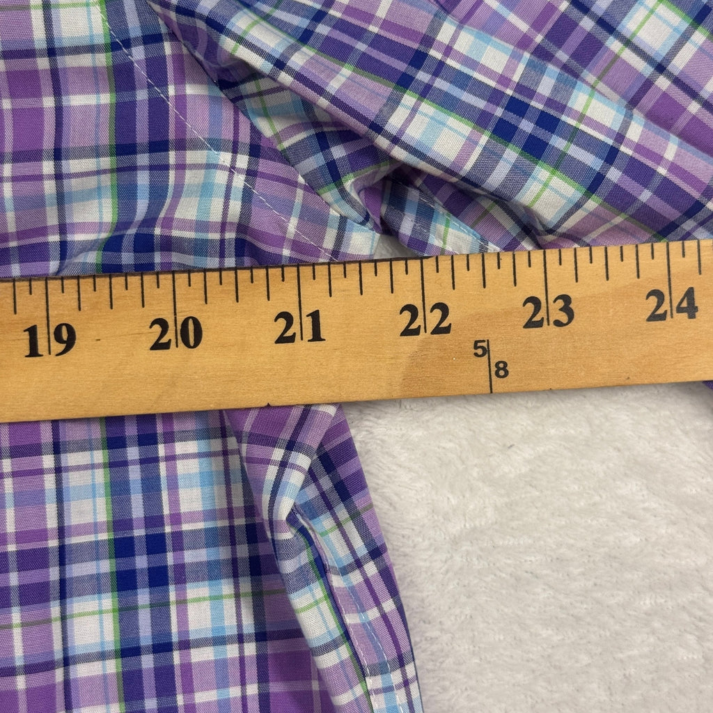 Lauren Ralph Lauren Performance Stretch Shirt 15.5 32/33 M Purple Plaid