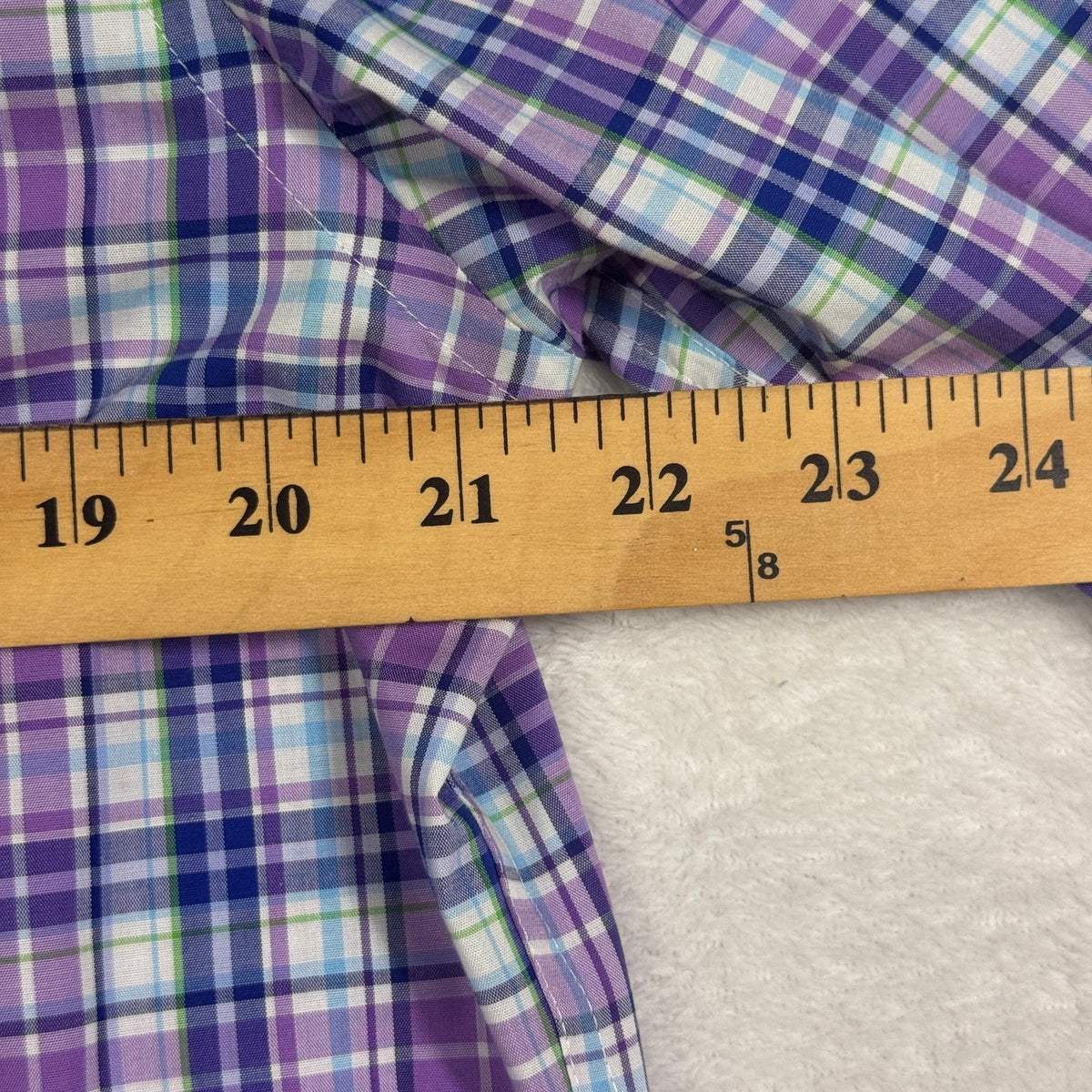 Lauren Ralph Lauren Performance Stretch Shirt 15.5 32/33 M Purple Plaid