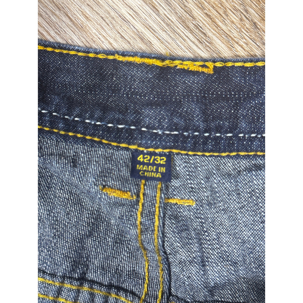 Karl Kani Gold Dark Wash Baggy Loose Fit Denim Jeans Men’s Size 42x32 Y2K Hip Hop Streetwear