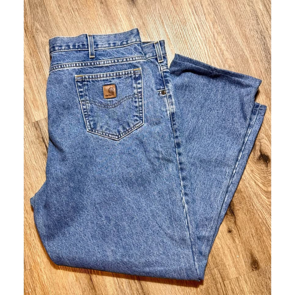 Carhartt B18 STW Men’s Traditional Fit Straight Leg Jeans 44x29 Light Wash Denim