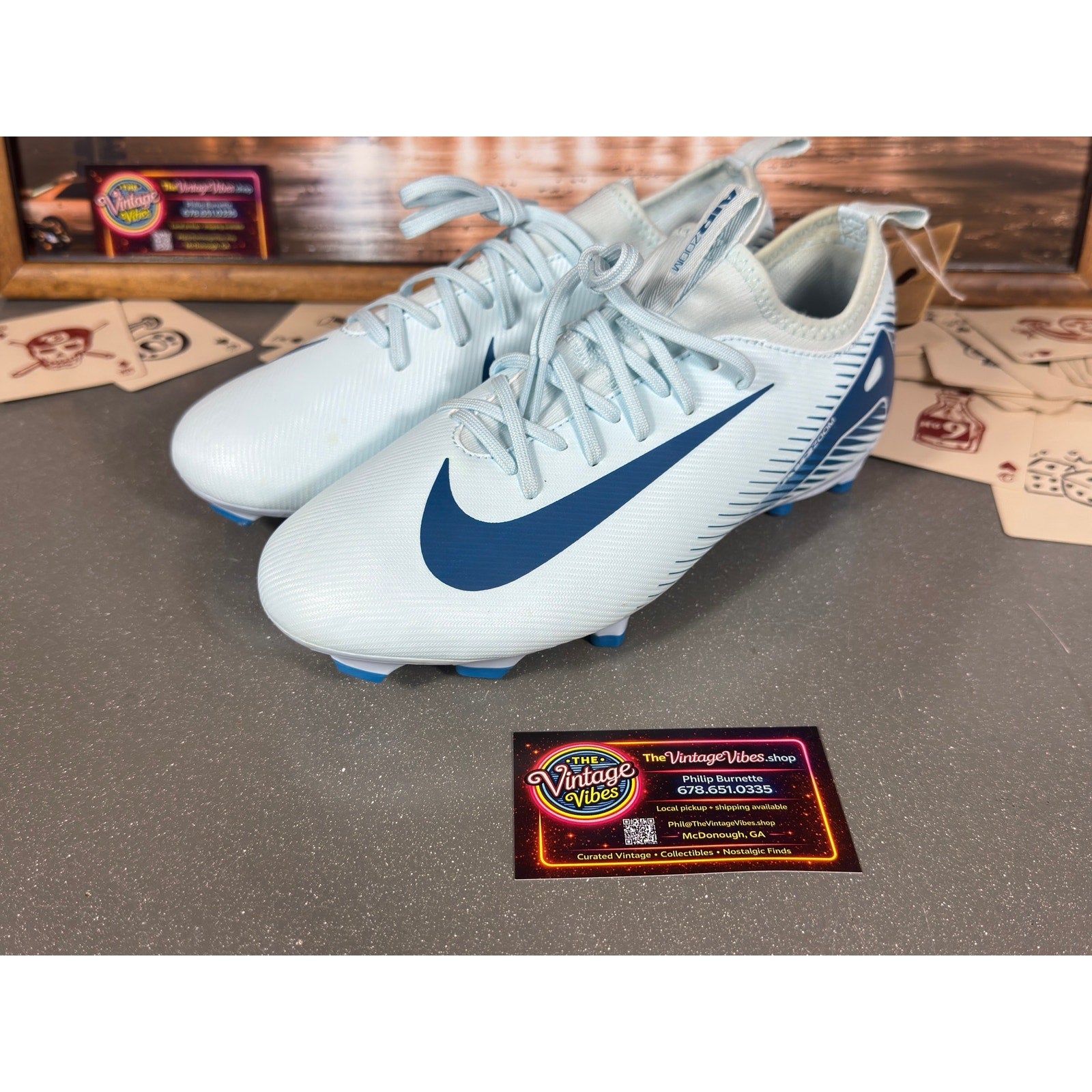 Nike Mercurial Air Zoom Soccer Cleats FQ8392-400 Men’s 5 5Y Women’s 6.5 Blue FG