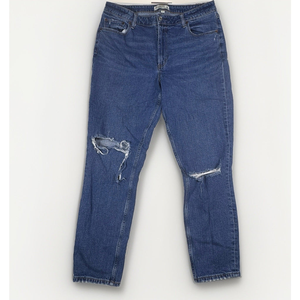 Abercrombie & Fitch Curve Love High Rise Distressed Skinny Jeans Womens 33 16L