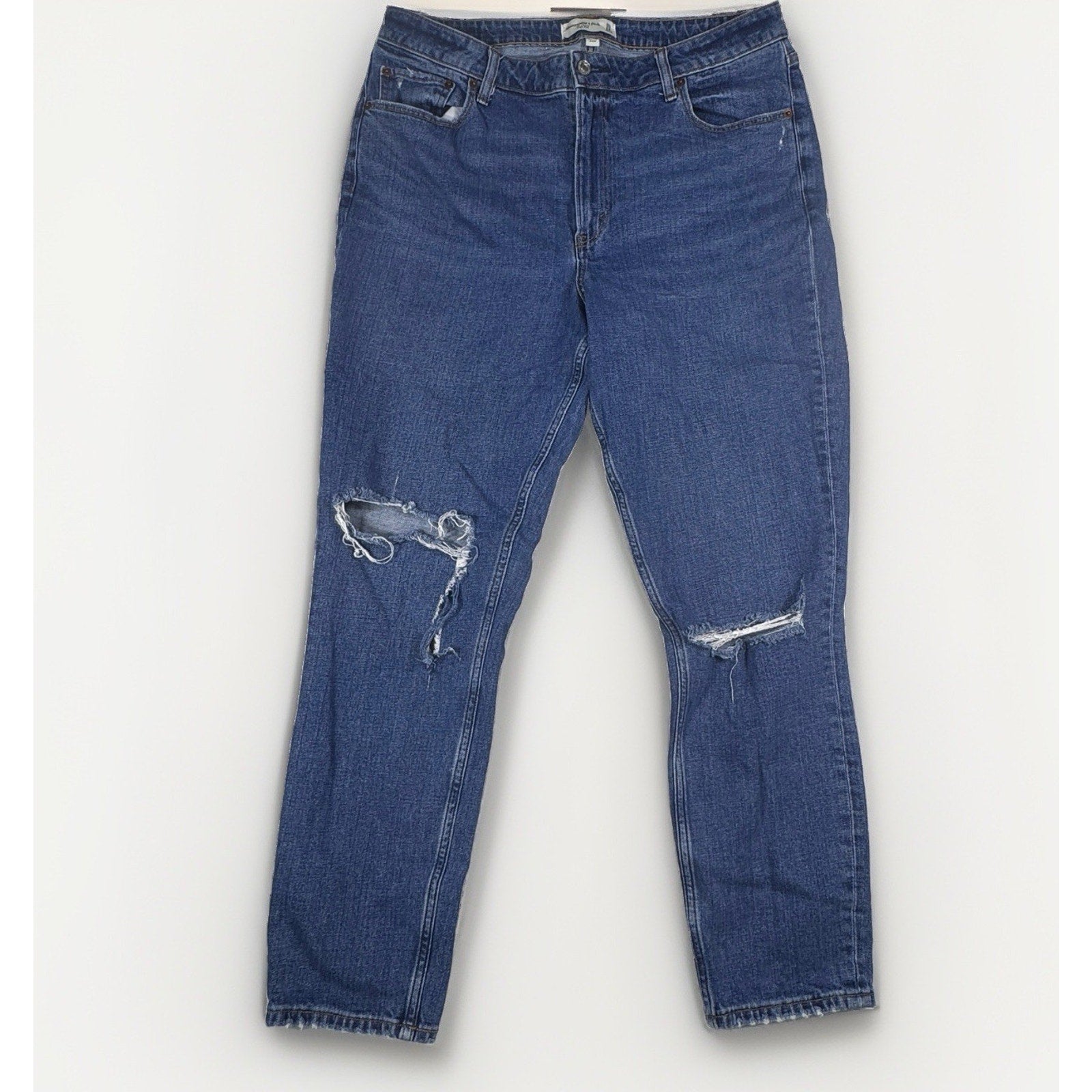 Abercrombie & Fitch Curve Love High Rise Distressed Skinny Jeans Womens 33 16L
