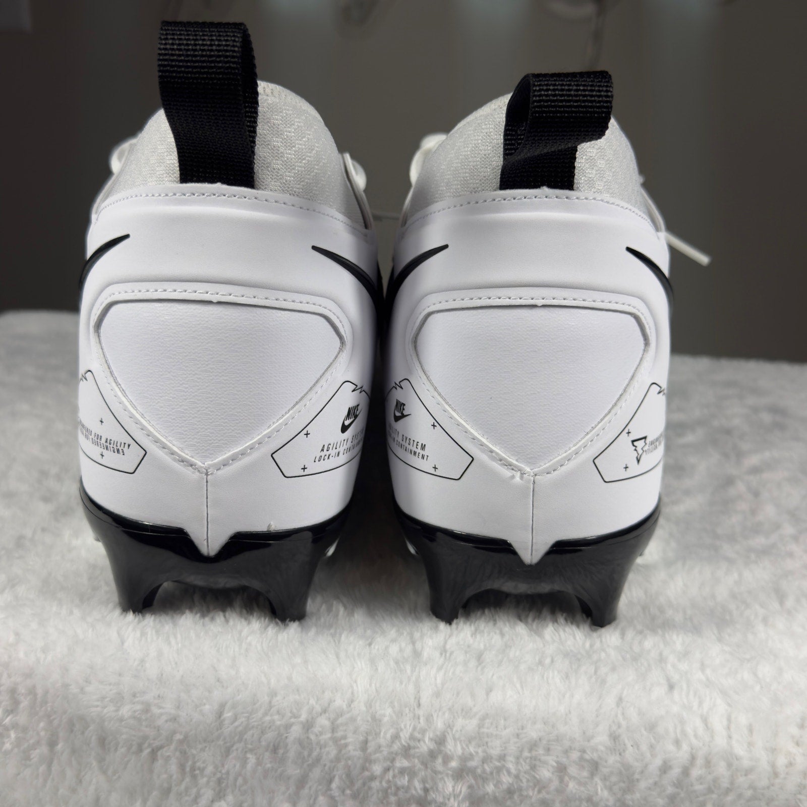 Nike Alpha Menace Pro 3 WD Mid PE Football Cleats White Black DH3292-100 Men13 W
