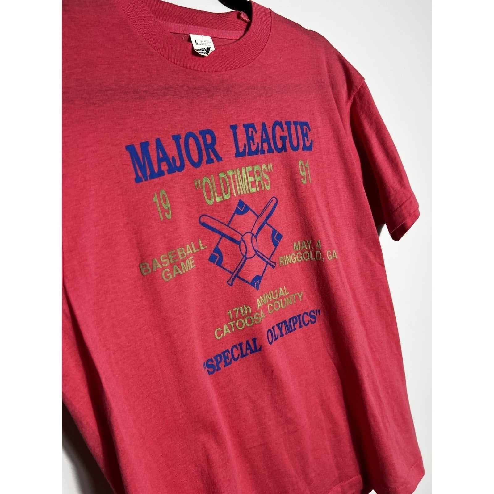 Vintage Screen Stars Special Olympics T Shirt Catoosa County Red USA L