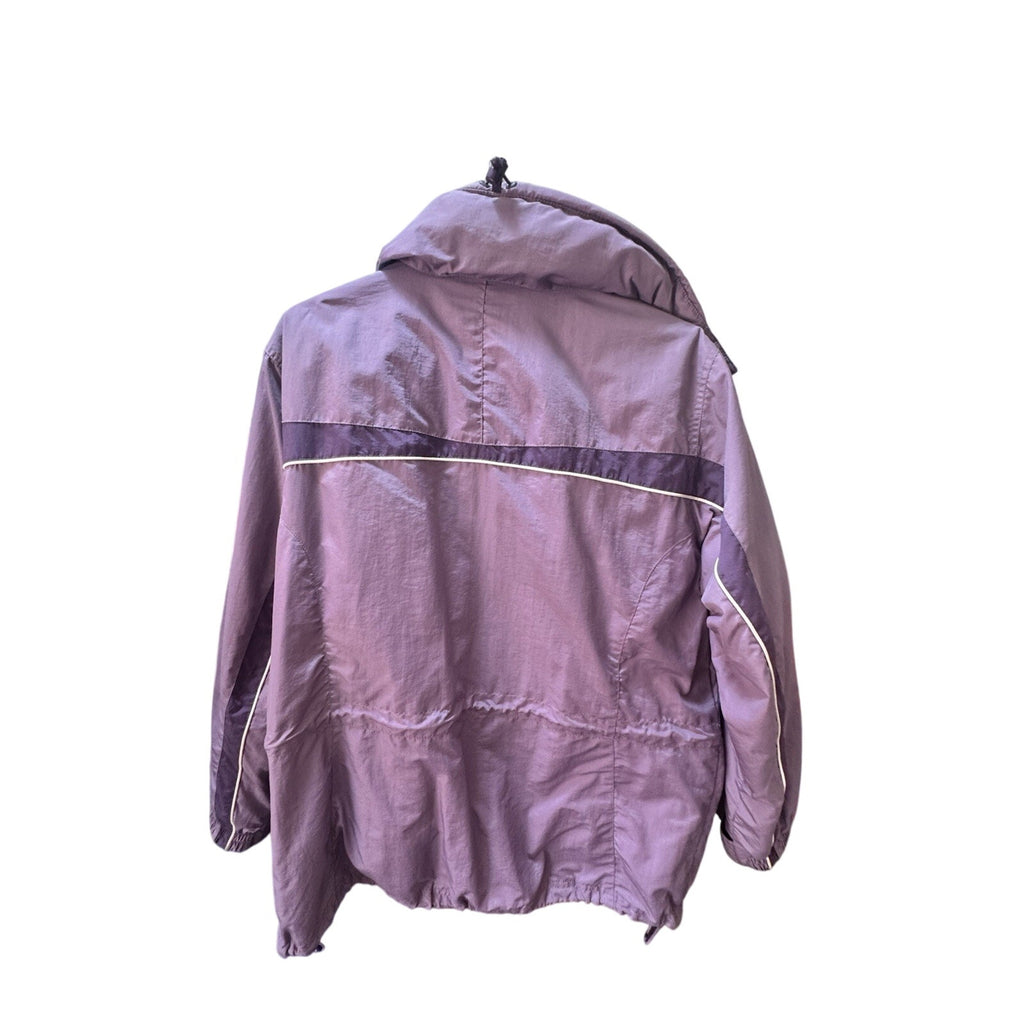 Vtg LL Bean Jacket Womens Petite Medium Purple Warm Up Fleece Lined Ski Snow M