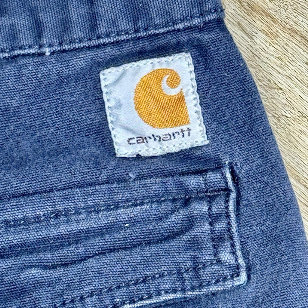 Carhartt Rugged Flex Cargo Work Shorts Men's 34 x 9.5 Navy Relaxed Fit Canvas