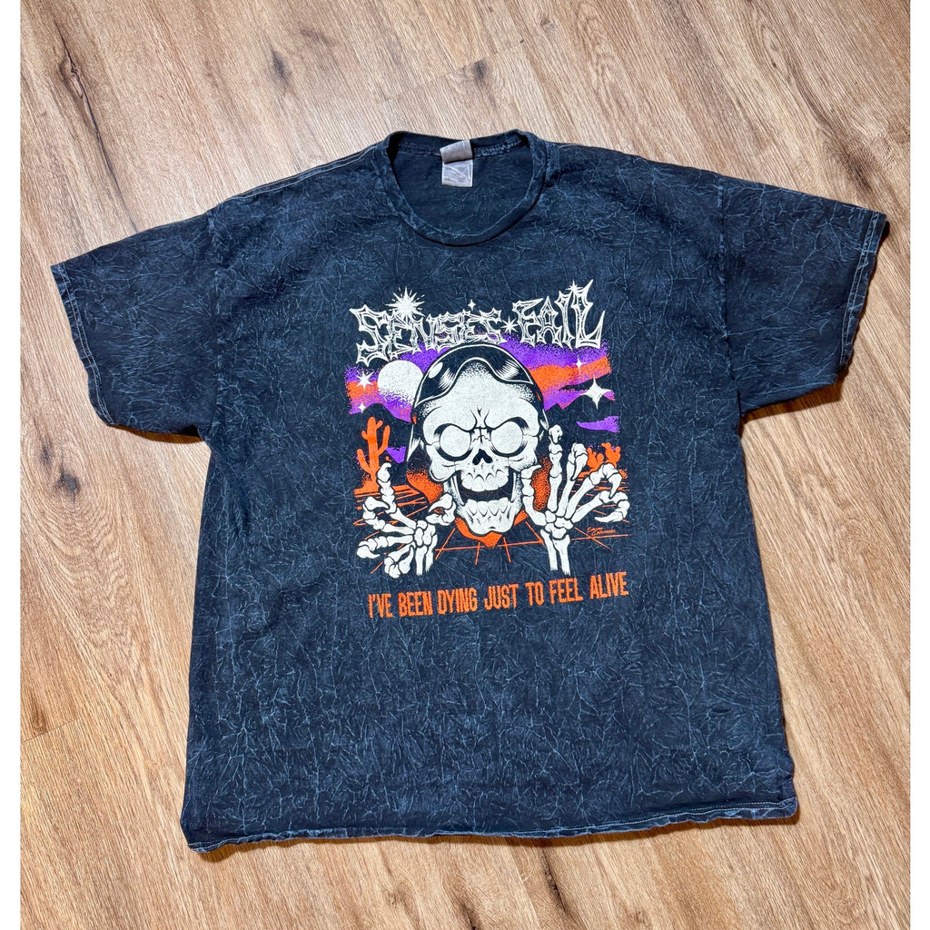 Senses Fail Scream Team Tour 2025 Acid Wash Band Tee Shirt XL Emo Punk Rock